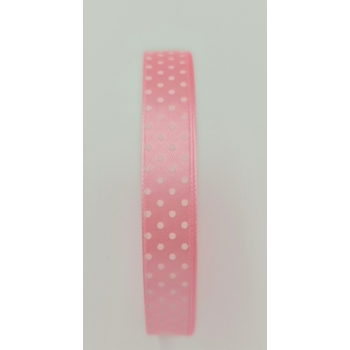 Wstążka w kropki 12mm - RÓŻOWA