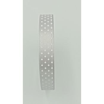 Wstążka w kropki 12mm - SZARA