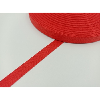 Taśma bawełniana 15mm - CZERWONY (op.50m)