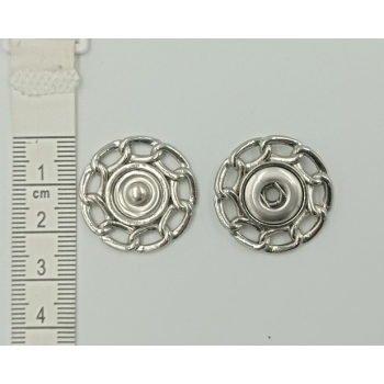 Zatrzaski metalowe 40mm - srebro (op.2szt.)