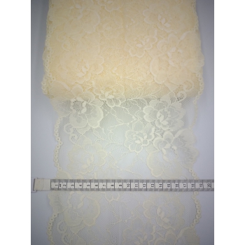 Koronka elastyczna szeroka 15cm ŚMIETANKA