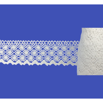 Koronka bawełniana 60-70mm BIAŁA (op.12,5m)
