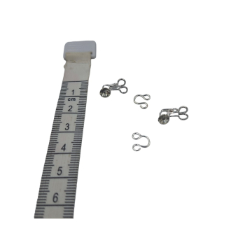 Haftki ozdobne z cyrkonią SREBRNA (op.10szt.)