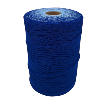 Sznurek poliestrowy płaski 4mm (op.280m ) SZAFIR - BŁĘKIT 4758