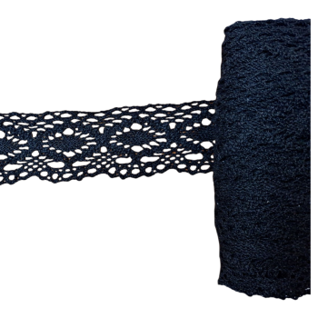 Koronka bawełniana 35-45mm CZARNA (op.12,5m)