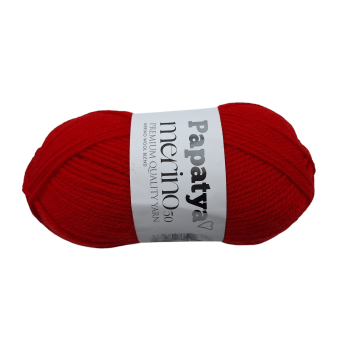Włóczka Papatya Merino 50 - 3070 - MOTEK - CZERWONY