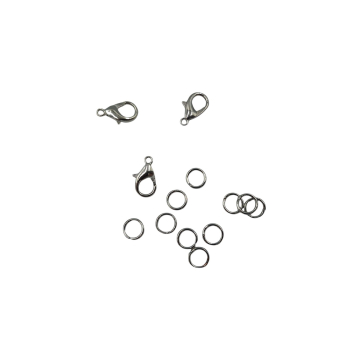 Karabińczyk metalowy 14mm - srebrny (op.25szt.)
