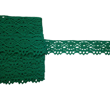 Koronka bawełniana 30mm ZIELONY  (op.12,5m)