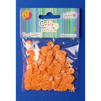 Cekiny pastelowe POMARAŃCZ 8mm [10g]