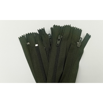 Zamek nierozdzielczy z kordem 18cm - CIEMNY KHAKI (op.10szt.)