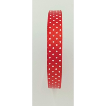 Wstążka w kropki 12mm - CZERWONA