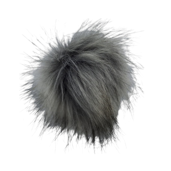 Pompon z lisa 12cm [P-2] SZARY MELANŻ