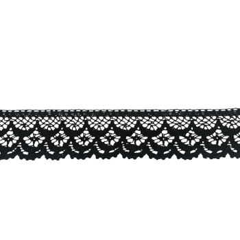 Koronka bawełniana 55-60mm CZARNA (op.12,5m)