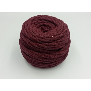 Sznur bawełniany 5mm CIEMNY BORDO (50m) NR 390